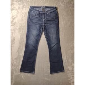 Apt. 9 Womens Bootcut Dark Wash Blue Flap Pocket Jeans size 10P